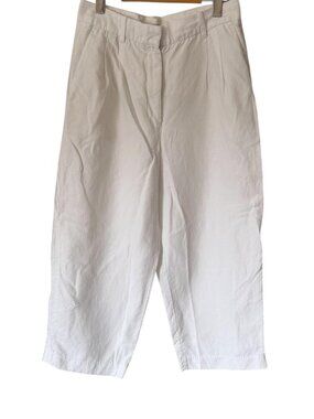 ARTIZIA The Effortless Pant  Linen Blend Cropped in White Size 10